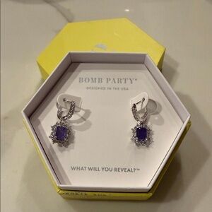 Bomb Party Purple and Silver Earrings